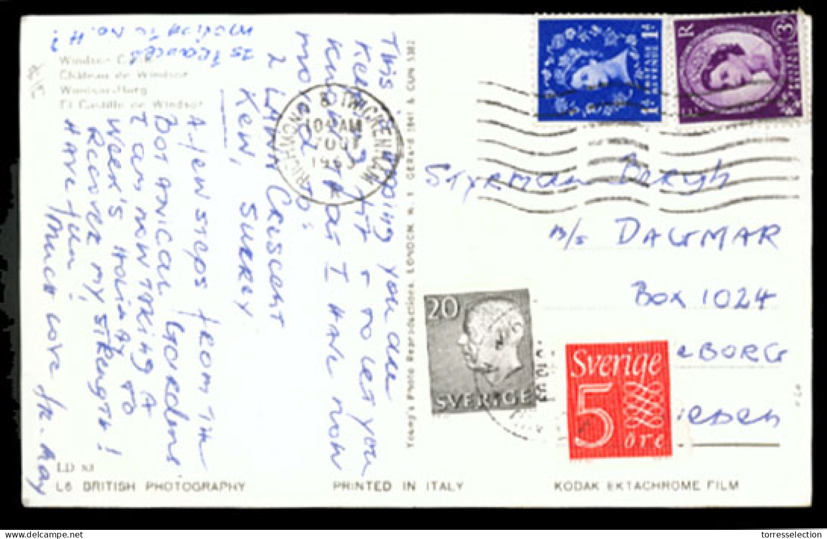 GREAT BRITAIN. 1963 (7/Oct.).  2.  Postcard From Richmond And Twickenham (Great Britain) To Sweden.  (Yvert). - ...-1840 Préphilatélie