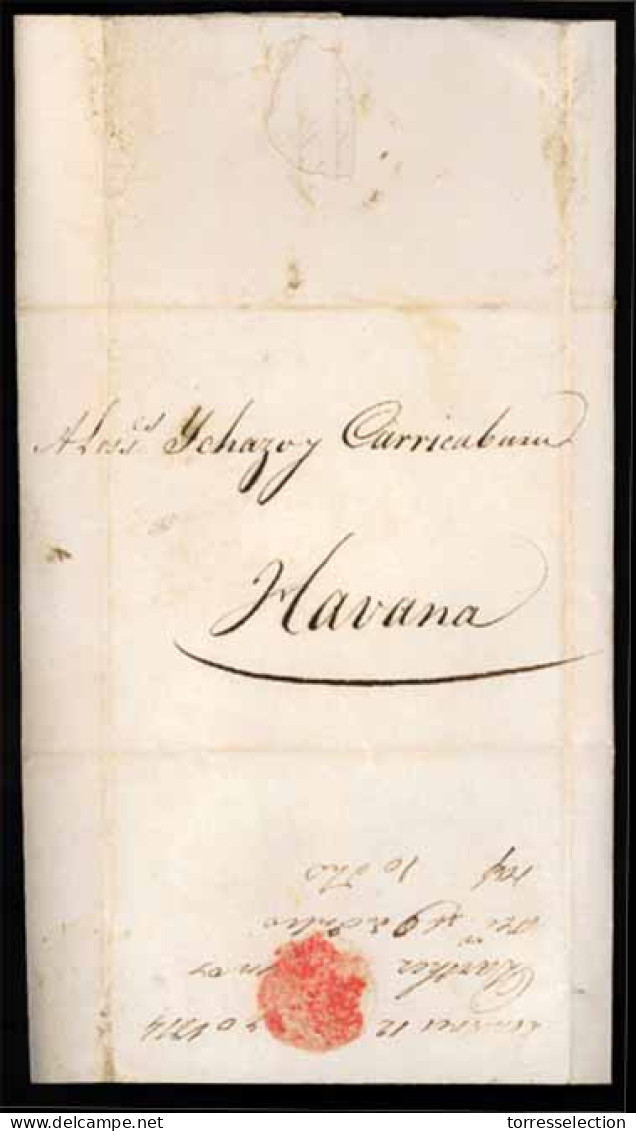 GREAT BRITAIN. 1814. EL. Londres To Havana, Cuba. Terrific!. This Early Maritime Is One Of The Earliest Pieces Of Mail F - ...-1840 Préphilatélie