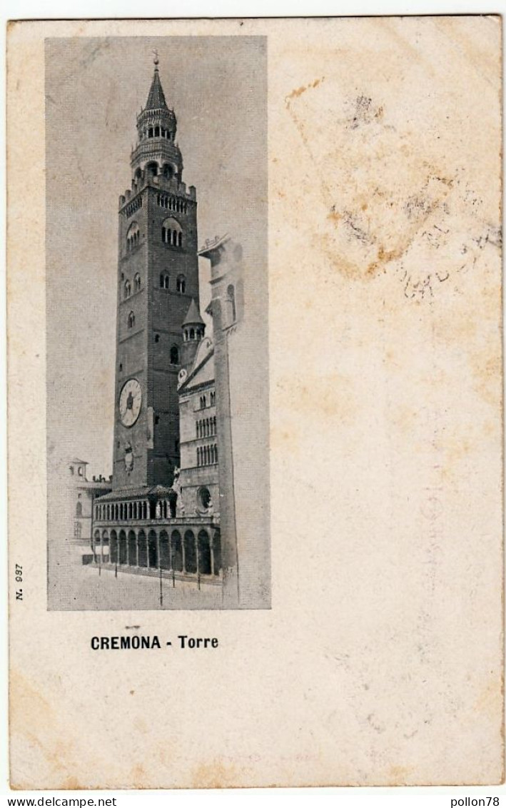 CREMONA - TORRE - 1900 - Vedi Retro - Formato Piccolo - Cremona