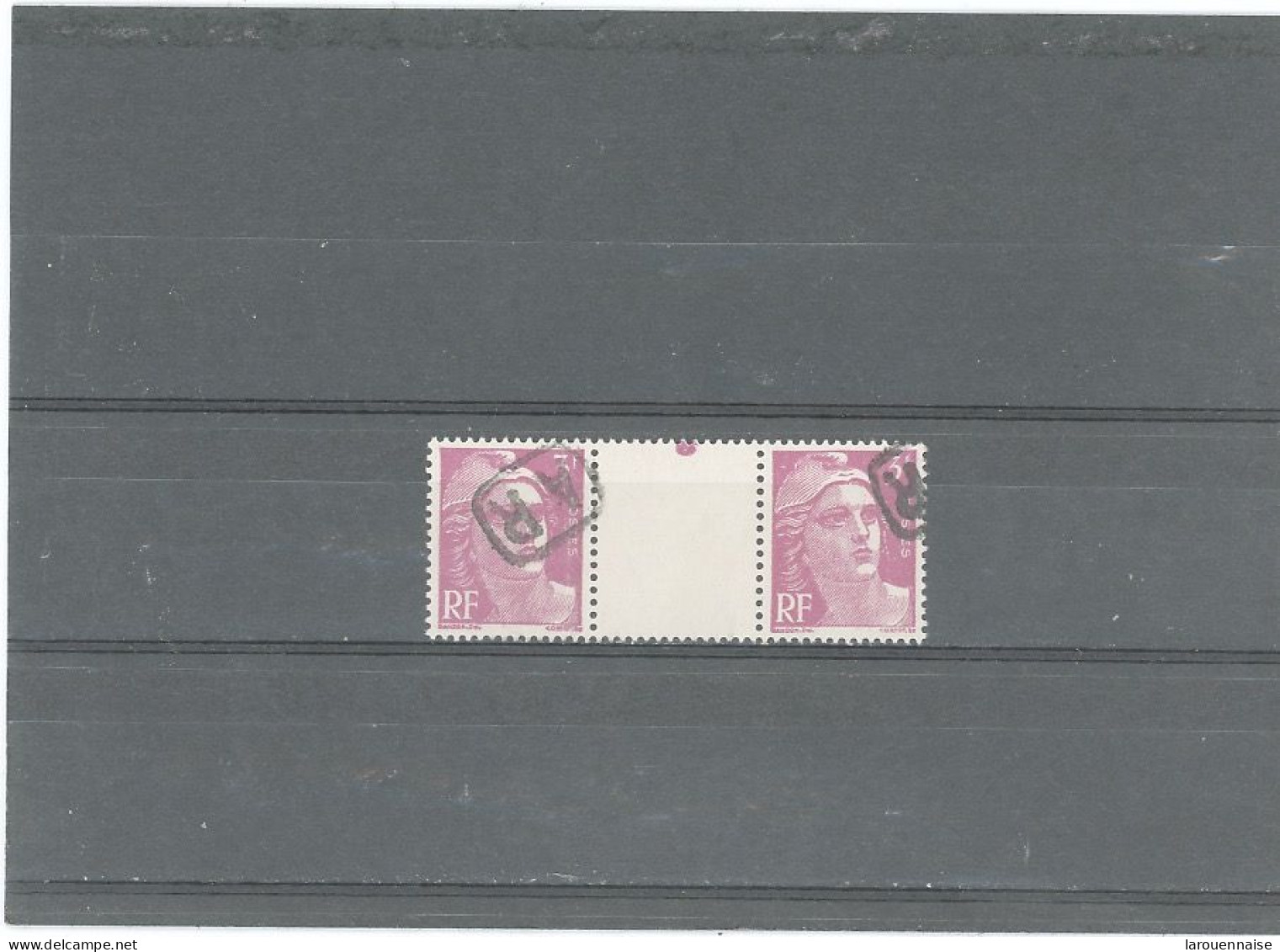 FRANCE - N°806 -3F LILAS ROSE -PAIRE INTERPANNEAU -Oblitérés AR - Used Stamps