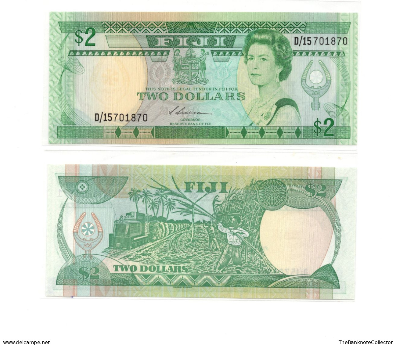 Fiji 2 Dollars ND 1987-88 QEII P-87 UNC - Fiji
