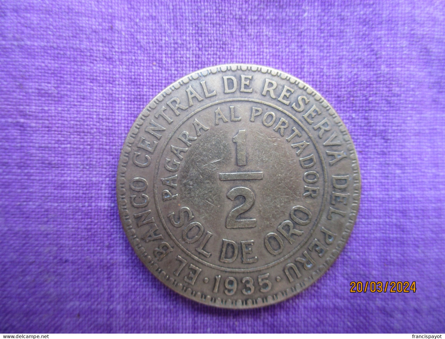 Peru: 1/2 Sol 1935 - Peru