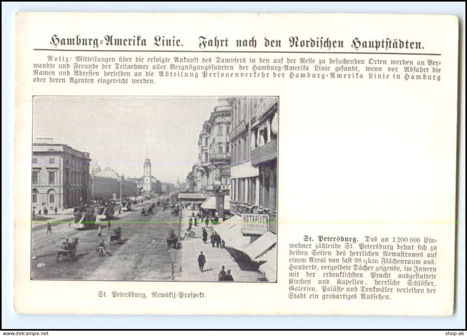 XX008920/ St. Petersburg  Rußland Hamburg-Amerika-Linie Ak Ca.1900 - Russia