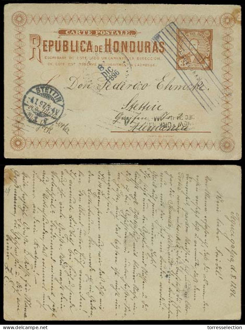 HONDURAS. 1896. Tegucigalpa - Germany. 3c Stat Card. - Honduras