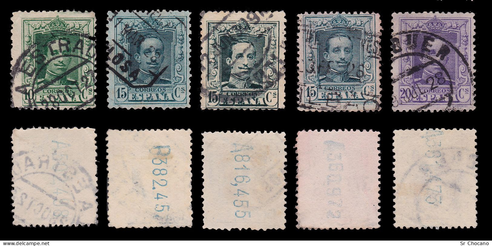 España.1922-30.Alfonso XIII.Serie Matasello Ciudades.Edifil 310-317A - Usados