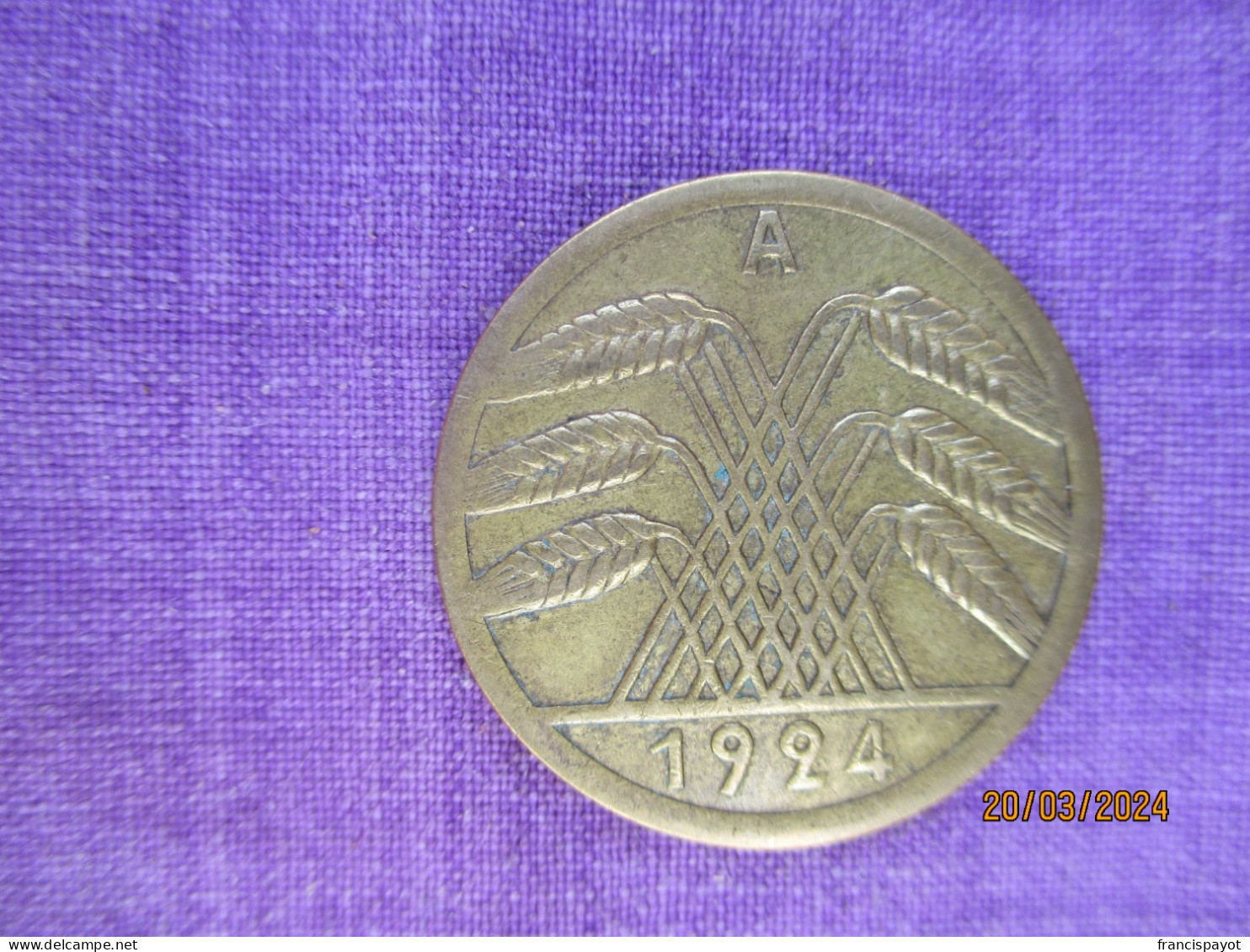 Germany: 50 Pfennig 1924 A - 50 Renten- & 50 Reichspfennig