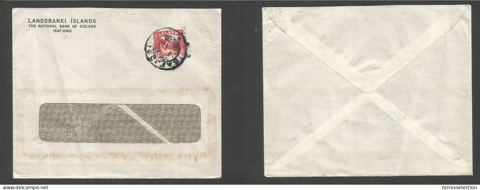 ICELAND. 1936 (7 Oct) Isafjord - Denmark. Comercial 20 Aux Tied Cds Fkd Envelope. - Sonstige & Ohne Zuordnung