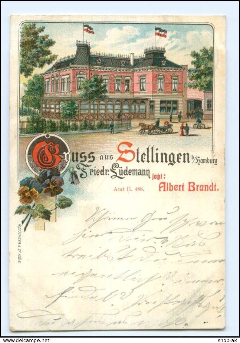 U9652/ Hamburg Gruß Aus Stellingen Litho AK 1907 - Stellingen