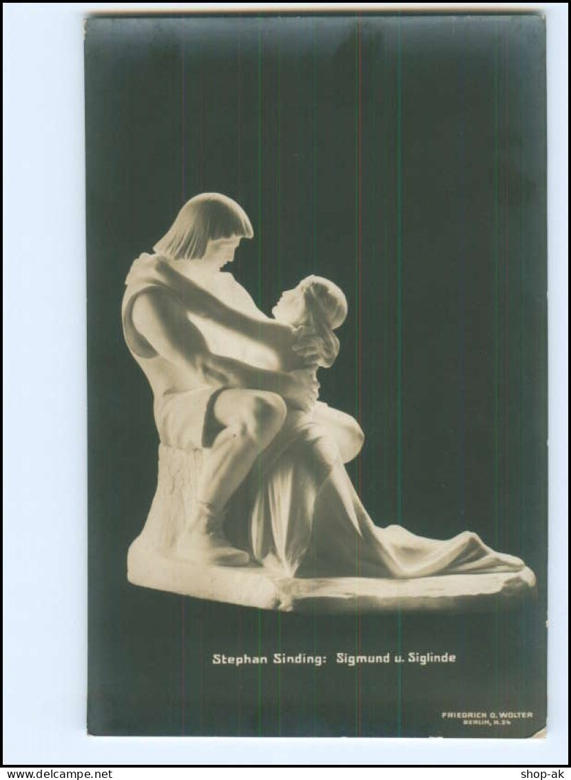 Y15083/ Skulptur  Stephan Sinding: Sigmund U. Siglinde Foto AK Ca.1912 - Sculptures