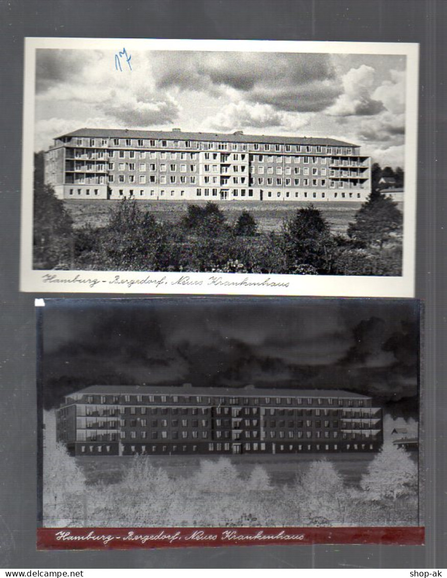 Y14882/ Hamburg Bergedorf Neues Krankenhaus  AK + Negativ Ca.1955 - Bergedorf