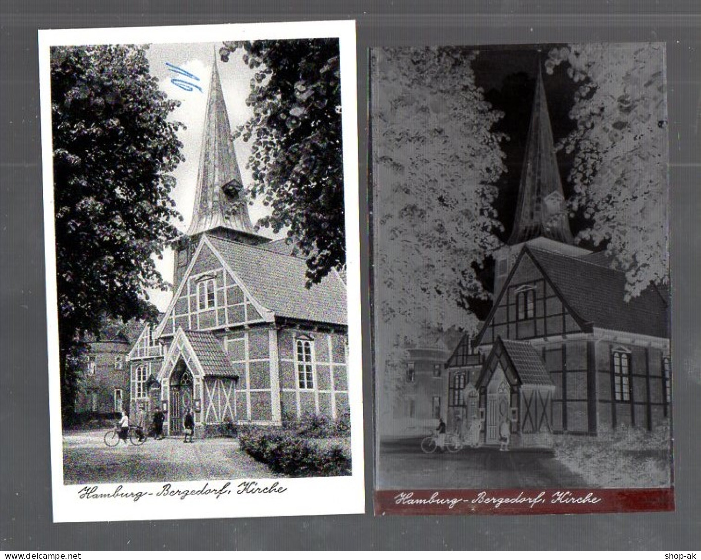 Y14877/ Hamburg Bergedorf  Kirche  AK + Negativ Ca.1955 - Bergedorf