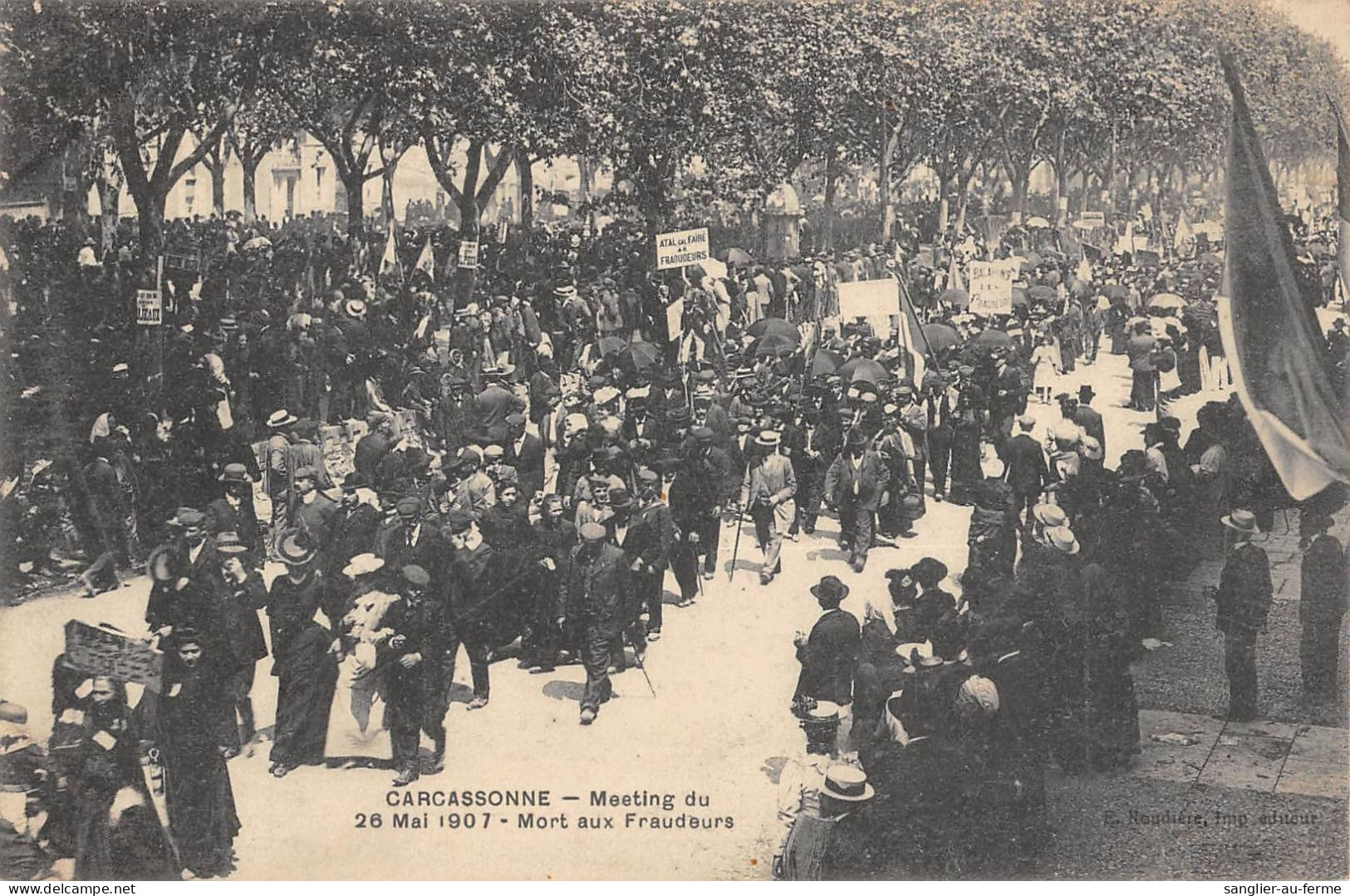 CPA 11 CARCASSONNE / MEETING DU 26 MAI 1907 / MORT AUX FRAUDEURS - Carcassonne