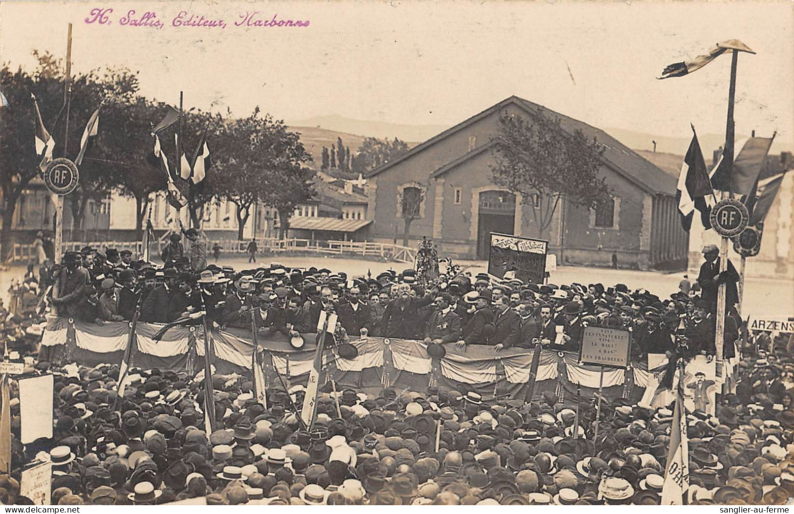 CPA 11 CARCASSONNE / MANIFESTATION VITICOLE DU 26 MAI 1907 / CARTE PHOTO SALLIS / Cliché Rare - Carcassonne