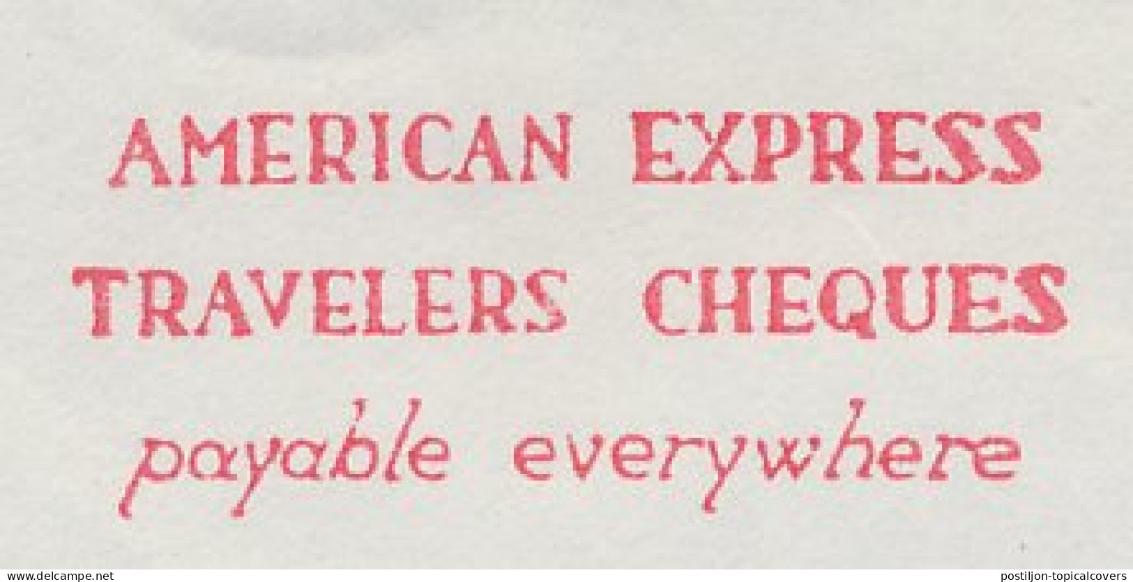 Meter Cover Netherlands 1965 American Express - Travelers Cheques - Andere & Zonder Classificatie