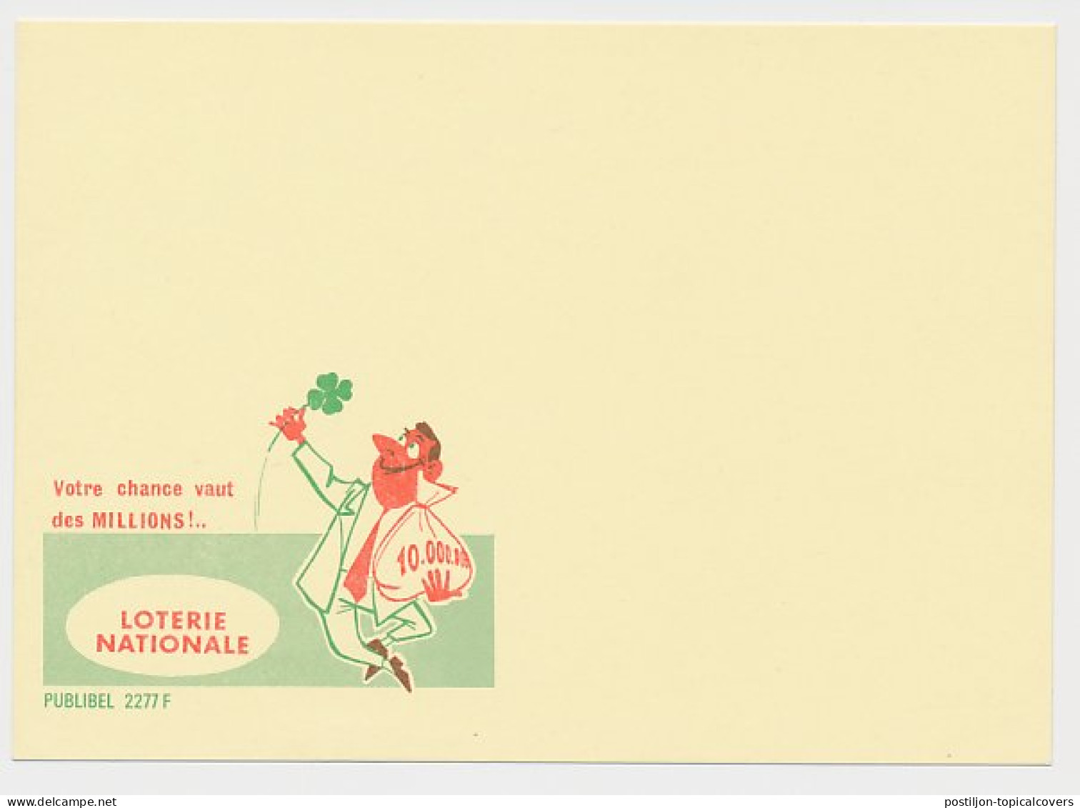 Essay / Proof Publibel Card Belgium 1966 Lottery - Four-leaf Clover - Zonder Classificatie