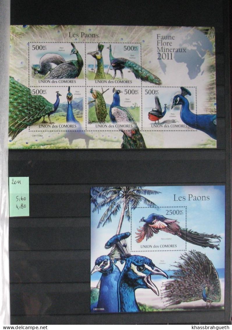 COMORES + DJIBOUTI - OISEAUX / BIRDS - 69V + 72 BLOCS **MNH