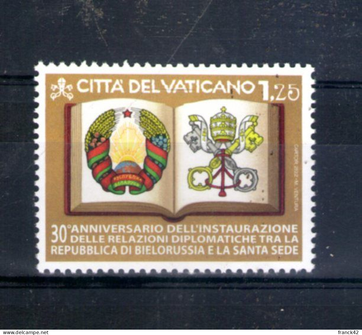 Vatican. 30e Anniversaire Des Relations Diplomatiques Avec La Biélorussie. 2022 - Unused Stamps