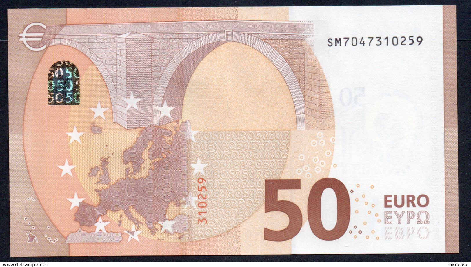 50 EURO ITALY  LAGARDE S052 SM  Ch  "04"  UNC - 50 Euro