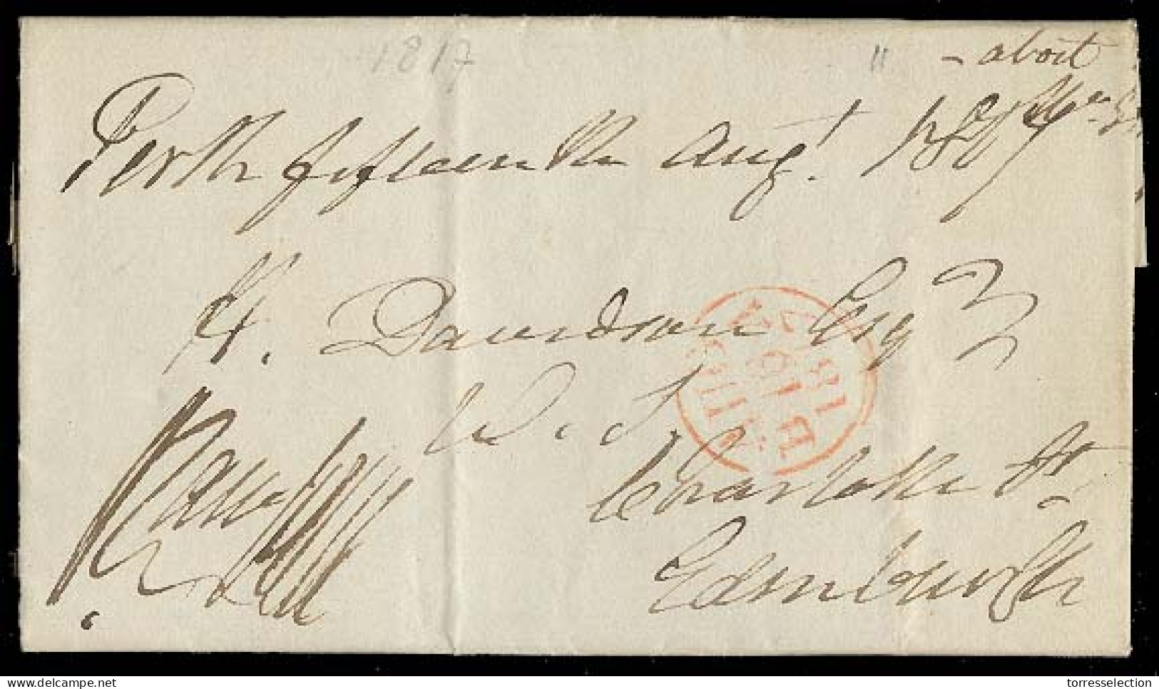 GREAT BRITAIN. 1817. Perth - Edinburgh. EL Full Text / Free. R Manzin (?). - ...-1840 Prephilately