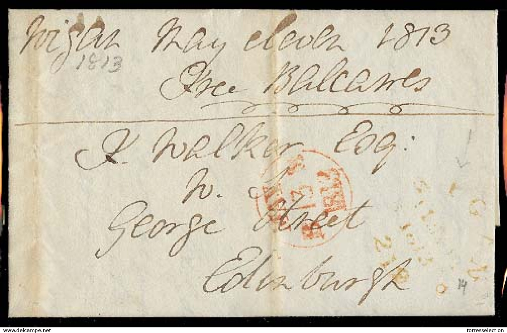 GREAT BRITAIN. 1813. Rigan - Edinburgh. EL Full Text / Free Balcawes. Yellow Cds / 219. VF. - ...-1840 Precursores
