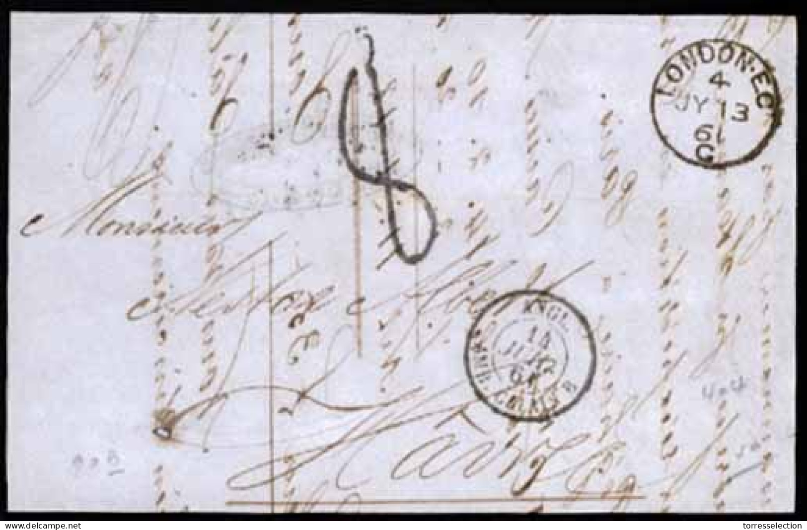 GREAT BRITAIN. 1861. London. Entire Letter. VF. - ...-1840 Prephilately