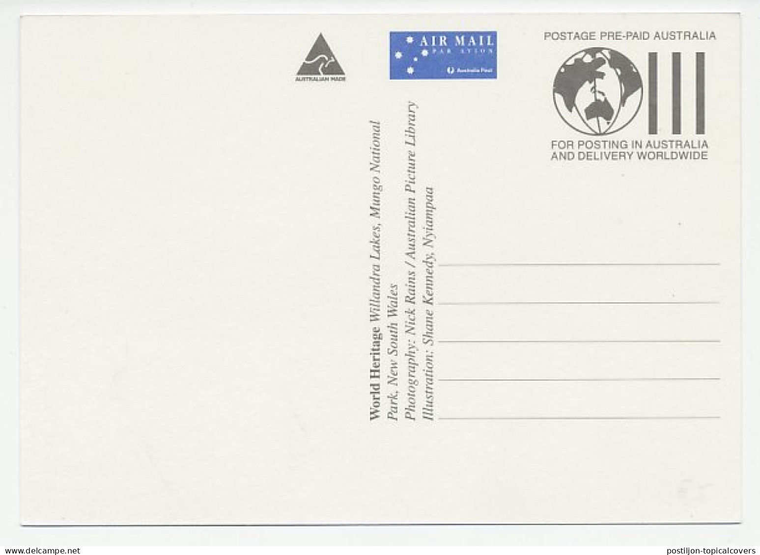 Maximum Card Australia 1996 Willandra Lakes - Turtle - Autres & Non Classés