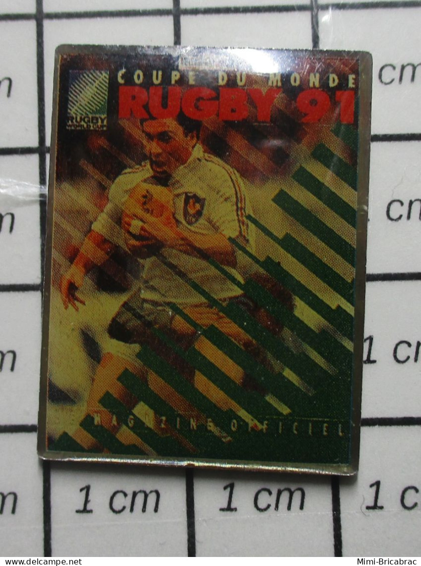 511D Pin's Pins / Beau Et Rare / SPORTS / RUGBY COUPE DU MONDE 91 MAGAZINE OFFICIEL - Rugby