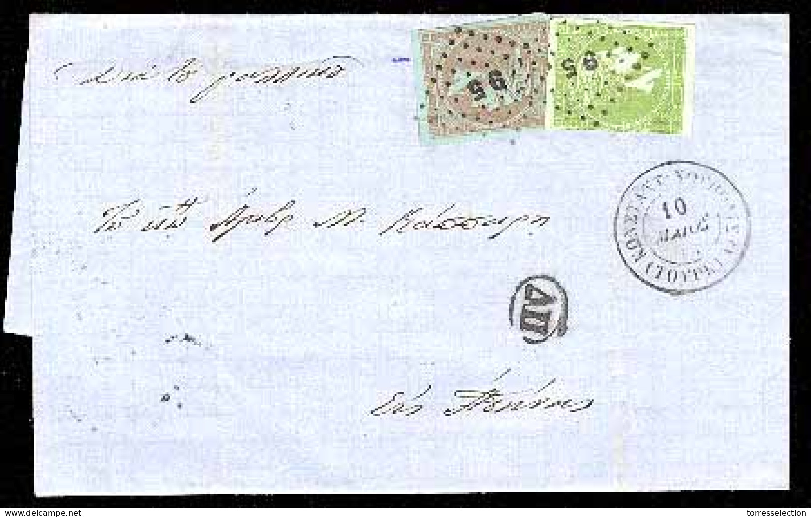 GREECE. 1872. Constantinople - Athens. EL. Nice Appear. "95" Romboid. - Sonstige & Ohne Zuordnung