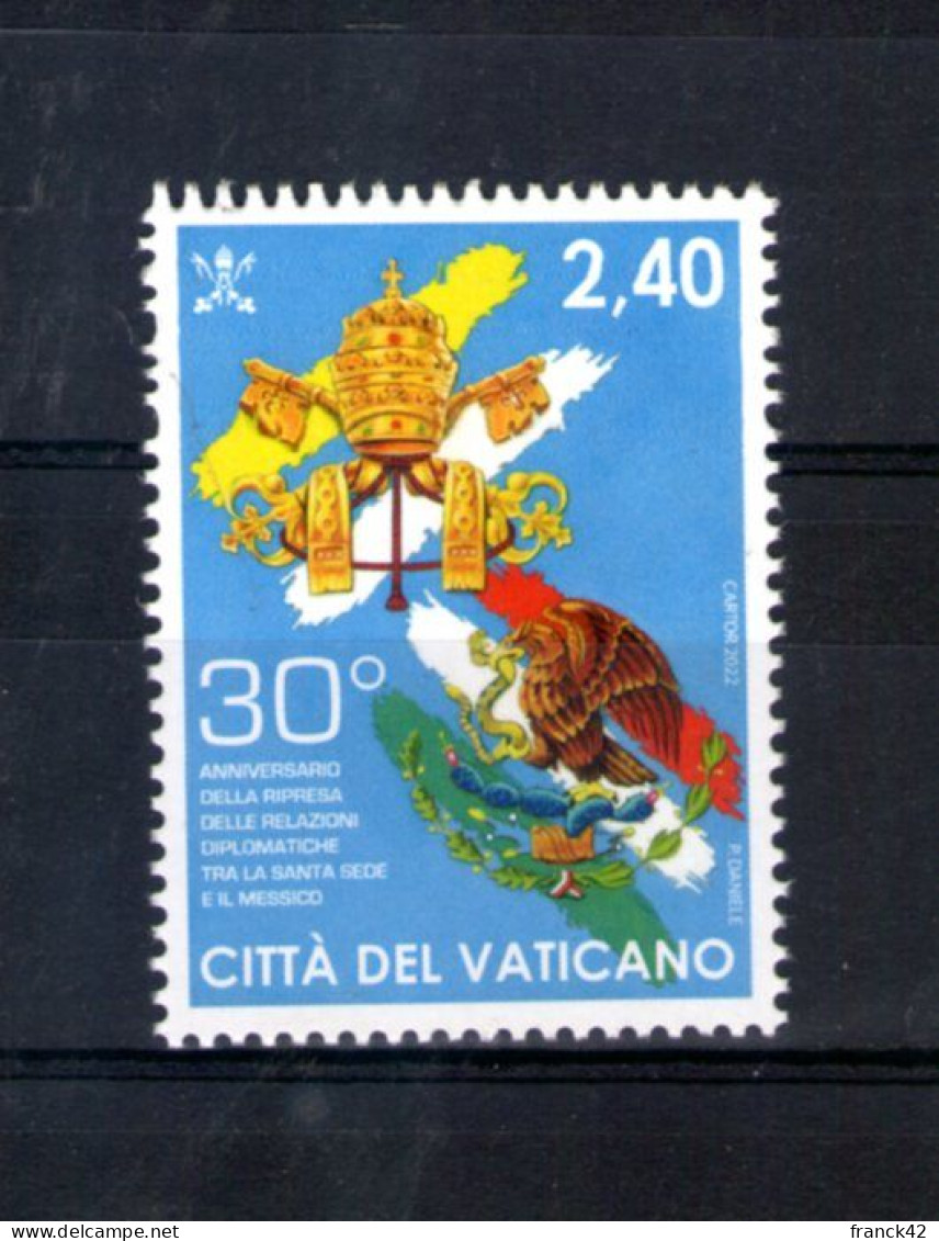 Vatican. 30e Anniversaire Des Relations Diplomatiques Avec Le Mexique. 2022 - Unused Stamps