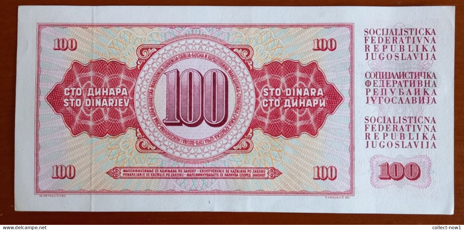#1  YUGOSLAVIA 100 DINARA 1965 - Yougoslavie