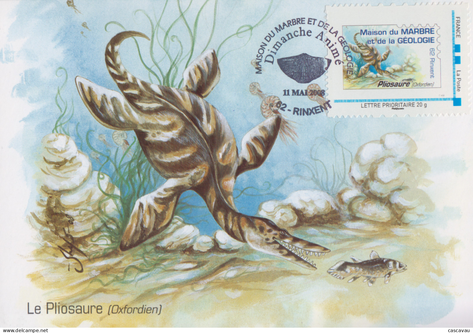 Carte  Maximum   FRANCE   Le  Pliosaure  RINXENT   Pas  De  Calais   2008 - Sonstige & Ohne Zuordnung