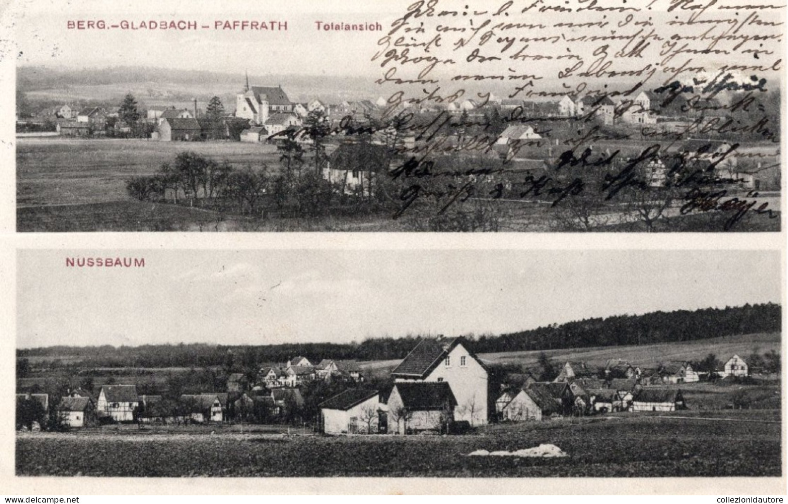 BERG.-GLADBACH - PAFFRATH - TOTALANSICH - NUSSBAUM - CARTOLINA FP SPEDITA NEL 1915 - Bergisch Gladbach