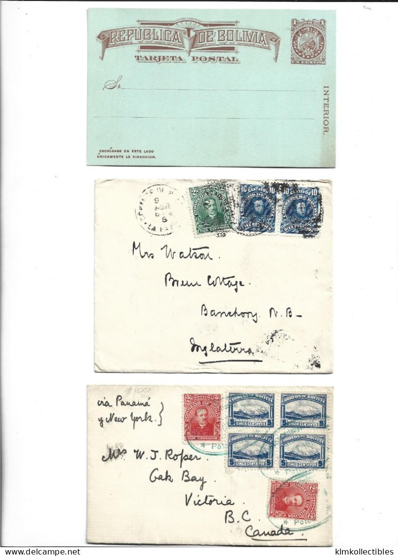 BOLIVIA - POSTAL HISTORY LOT - - Bolivie