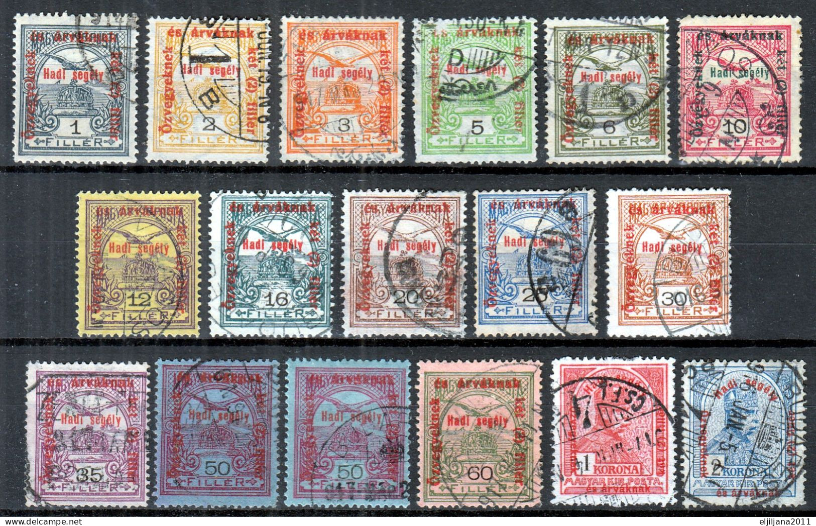 Hungary 1915 ⁕ War Aid / Overprint  Mi.162 - 177 ⁕ 17v Used - Used Stamps