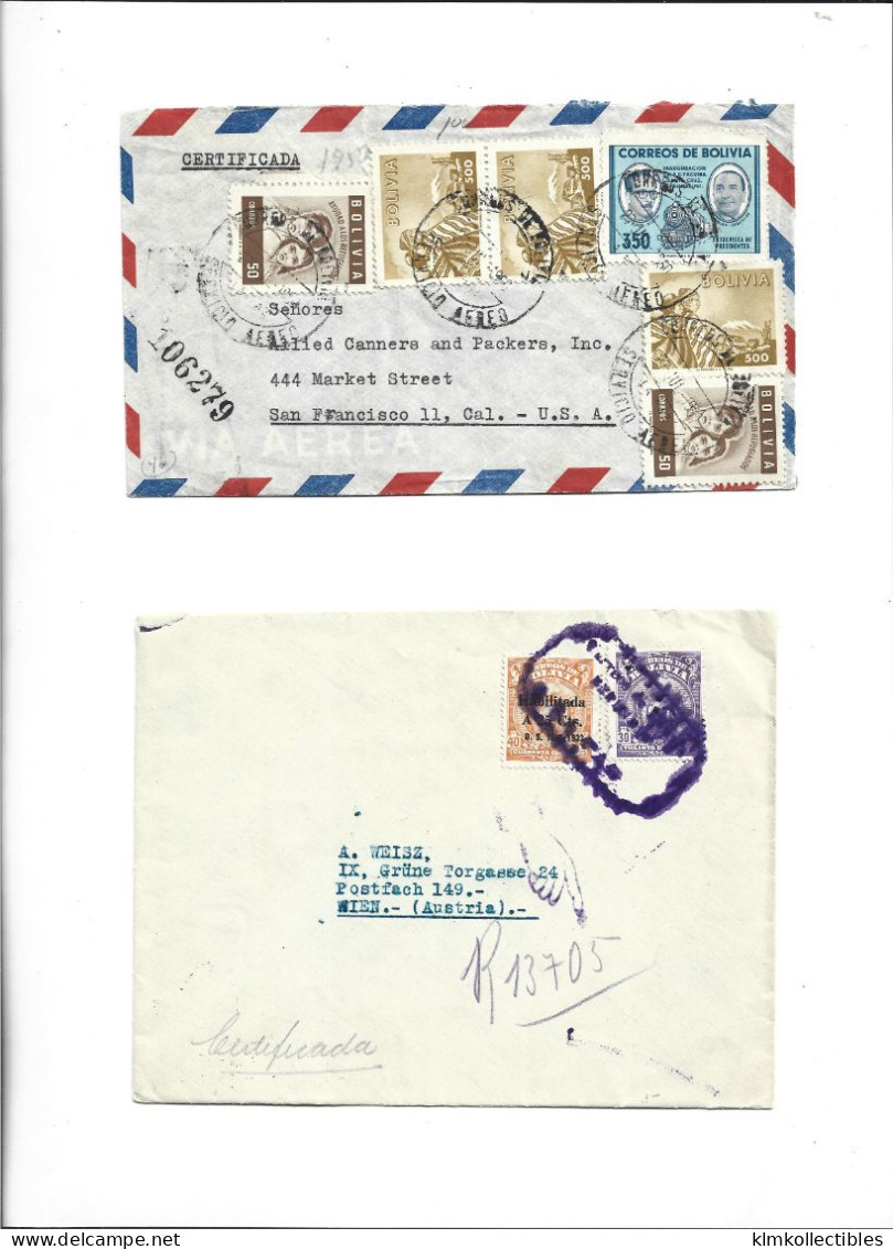 BOLIVIA - POSTAL HISTORY LOT - AIRMAIL OVERPRINT - Bolivie