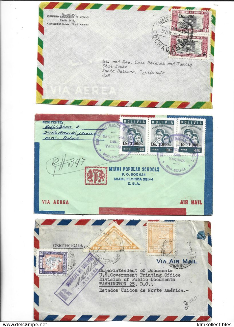 BOLIVIA - POSTAL HISTORY LOT - AIRMAIL - Bolivia