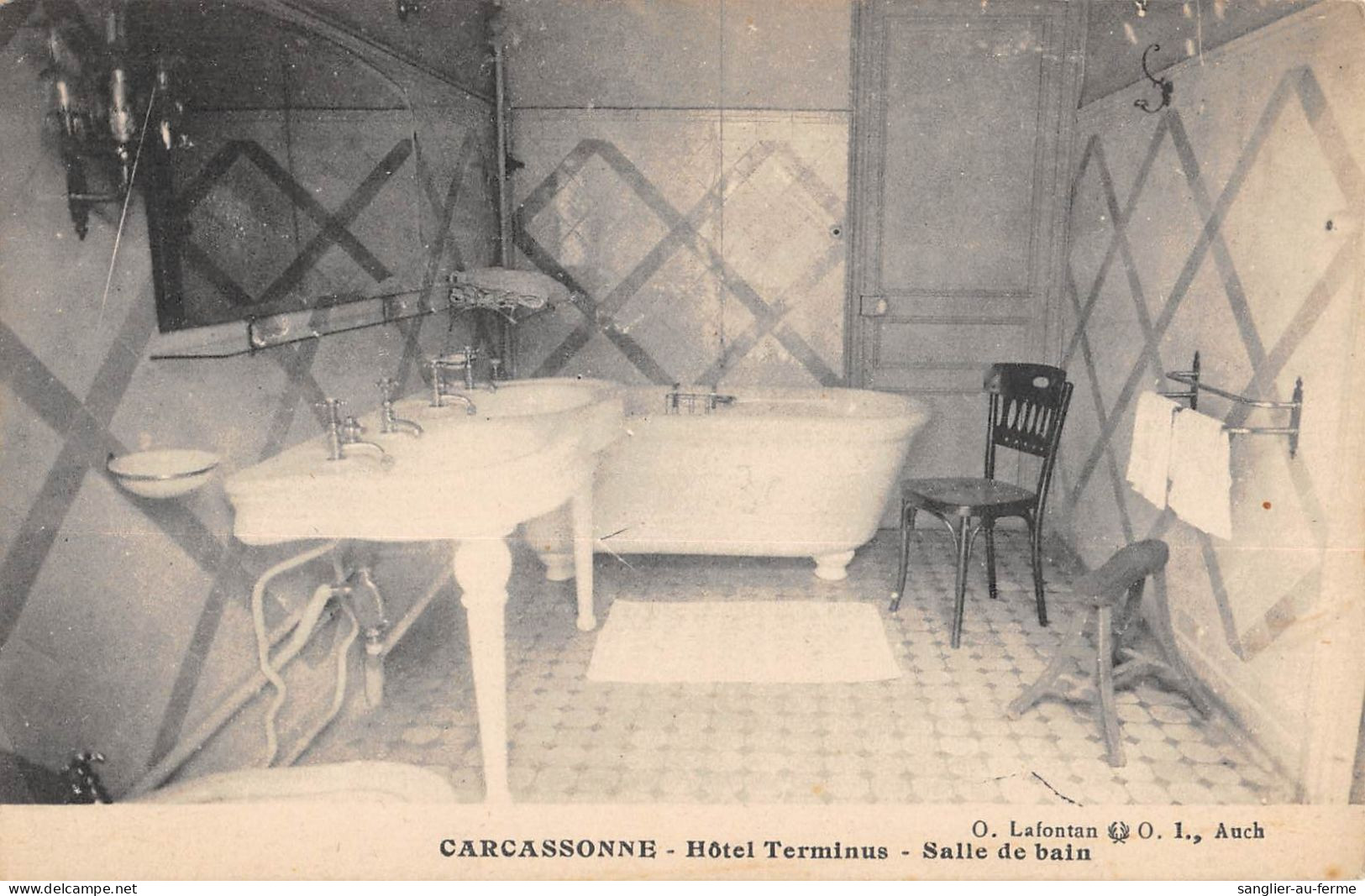 CPA 11 CARCASSONNE / HOTEL TERMINUS / SALLE DE BAIN / Cliché Rare - Carcassonne