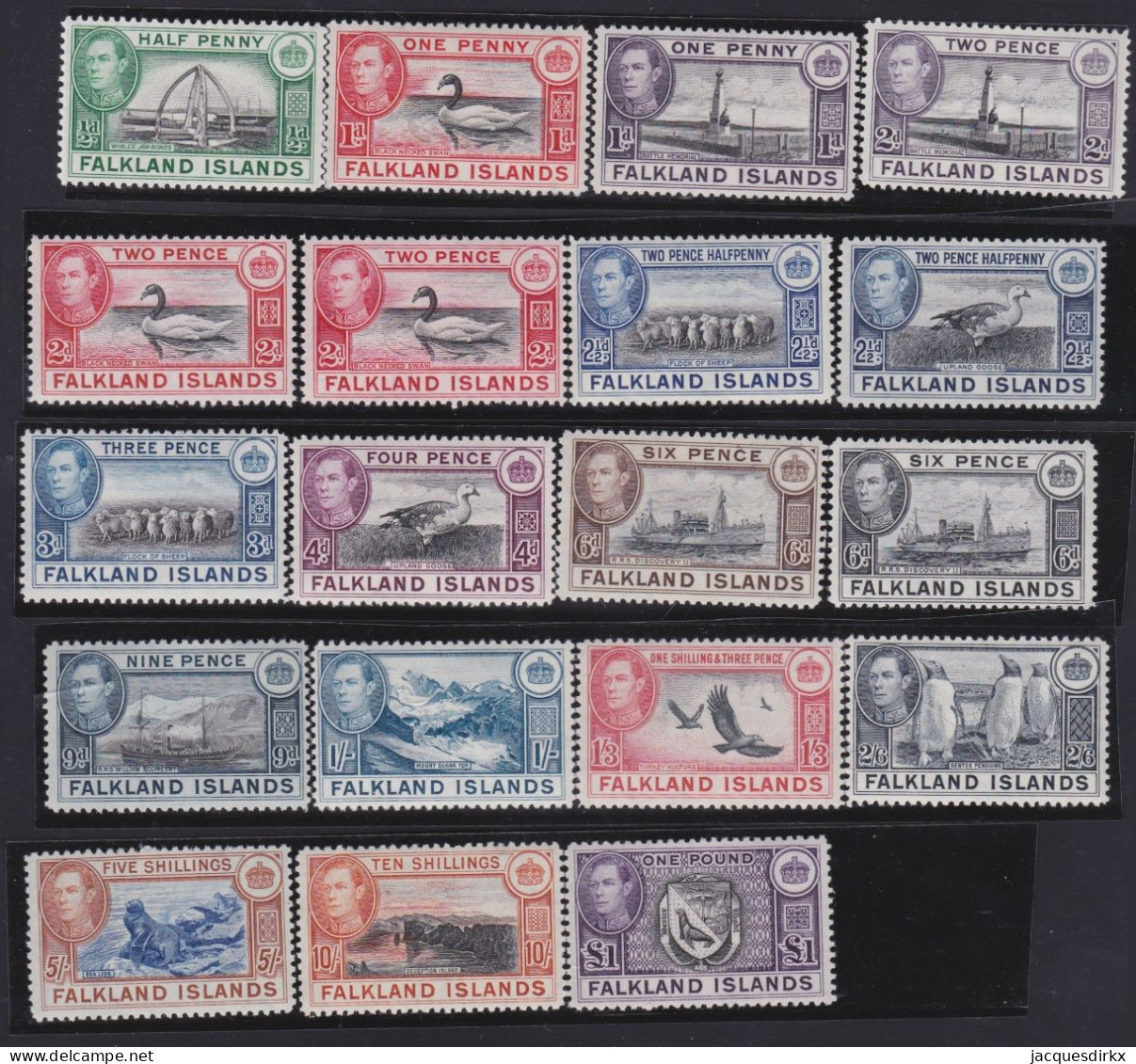 Falkland  Islands    .   SG    .   146/163 (2 Scans)    .   *      .     Mint Hinged - Other & Unclassified