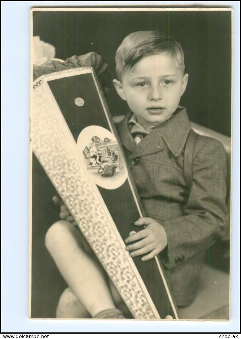 Y14513/ Einschulung Junge Mit Schultüte Foto 1954 - Eerste Schooldag