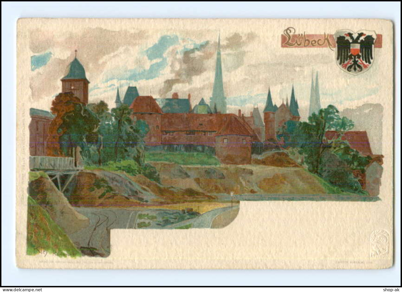 XX007404/ Lübeck Künstler Litho AK  Sign: Kley  Ca.1900 - Lübeck-Travemuende