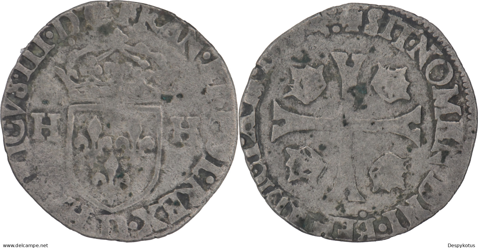 FRANCE - Douzain Aux Deux H - HENRI III - Lyon (D) - 18-432 - 1574-1589 Henry III