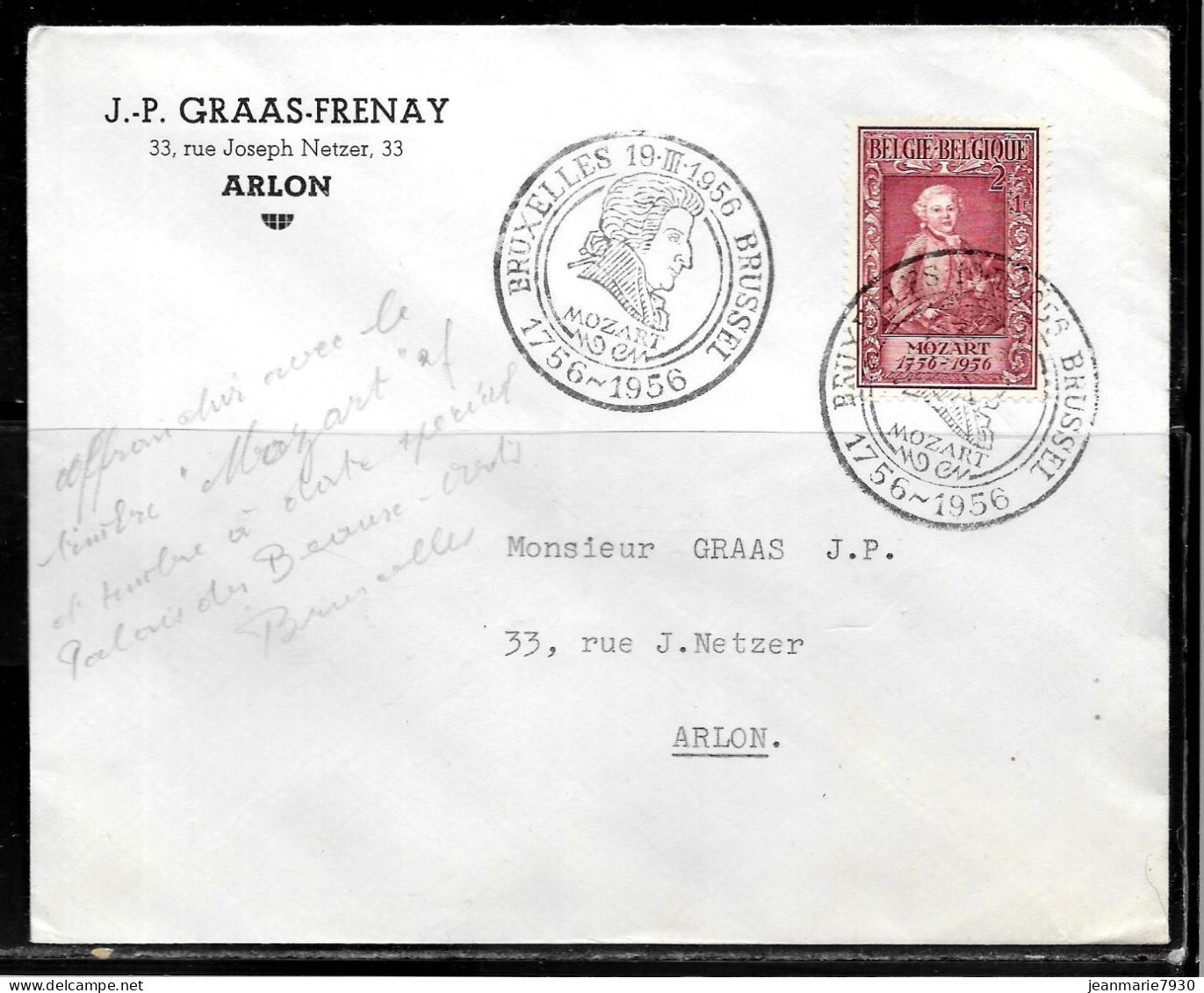 CC86 - BELGIQUE - LETTRE DE BRUXELLES DU 19/03/56 - Covers & Documents