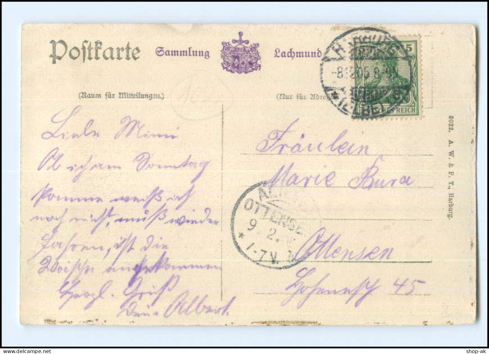 XX006394/ Hamburg Harburg Heimfelderstraße AK 1905 - Harburg