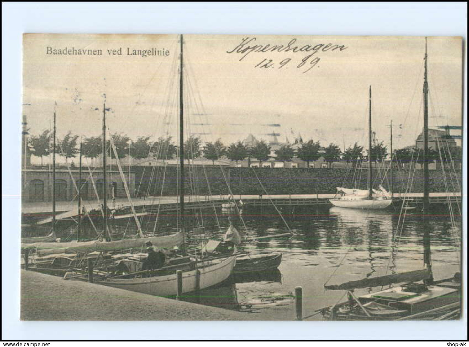 Y14043/ Baadehavnen Ved Langelinie  Dänemark AK 1909 - Denmark