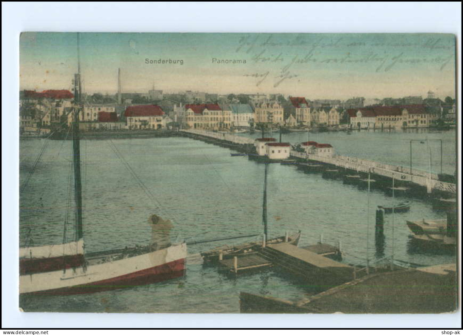 Y14005/ Sonderburg Pontonbrücke AK 1915 Nordschleswig  - Nordschleswig