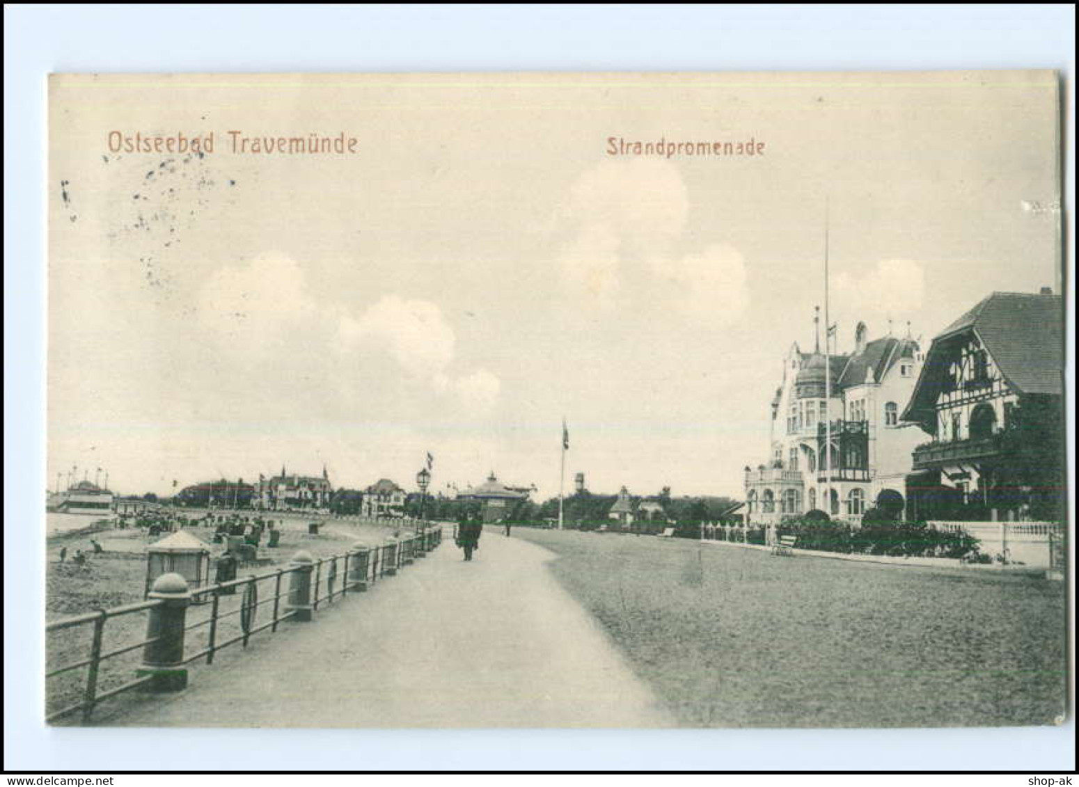 U8635/ Travemünde Strandpromenade 1912 AK - Lübeck-Travemünde