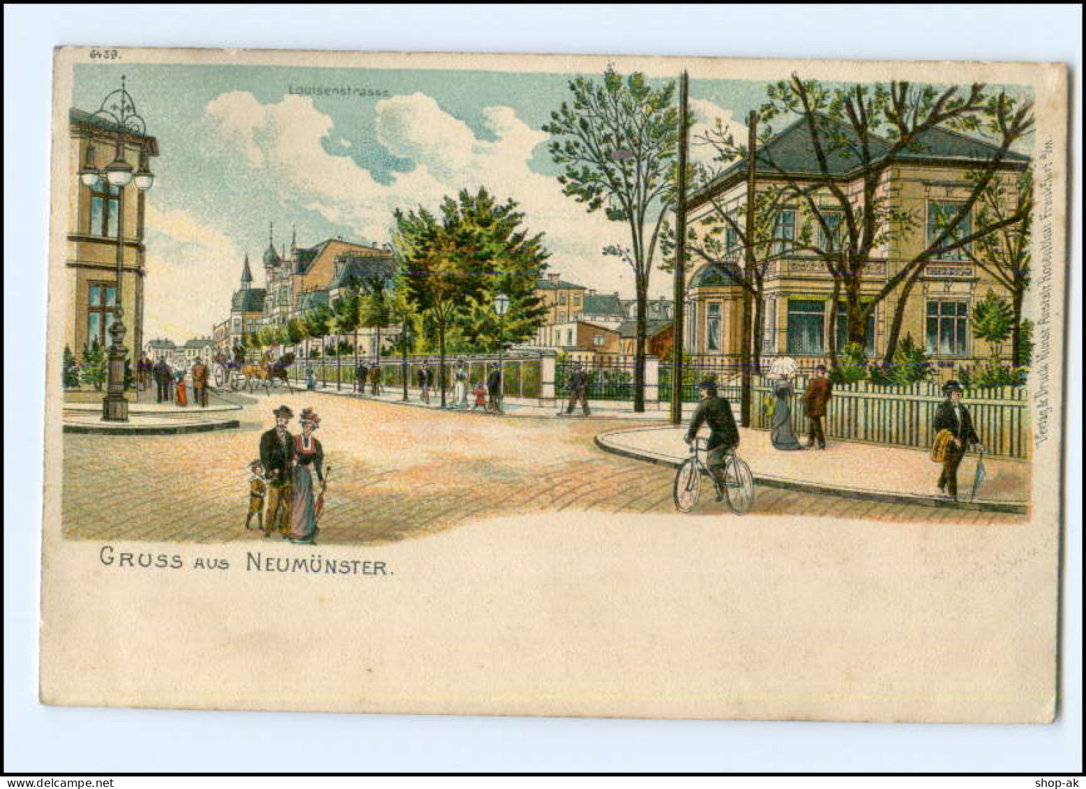 Y13792/ Gruß Aus Neumünster Louisenstraße Litho AK Ca.1900 - Neumünster