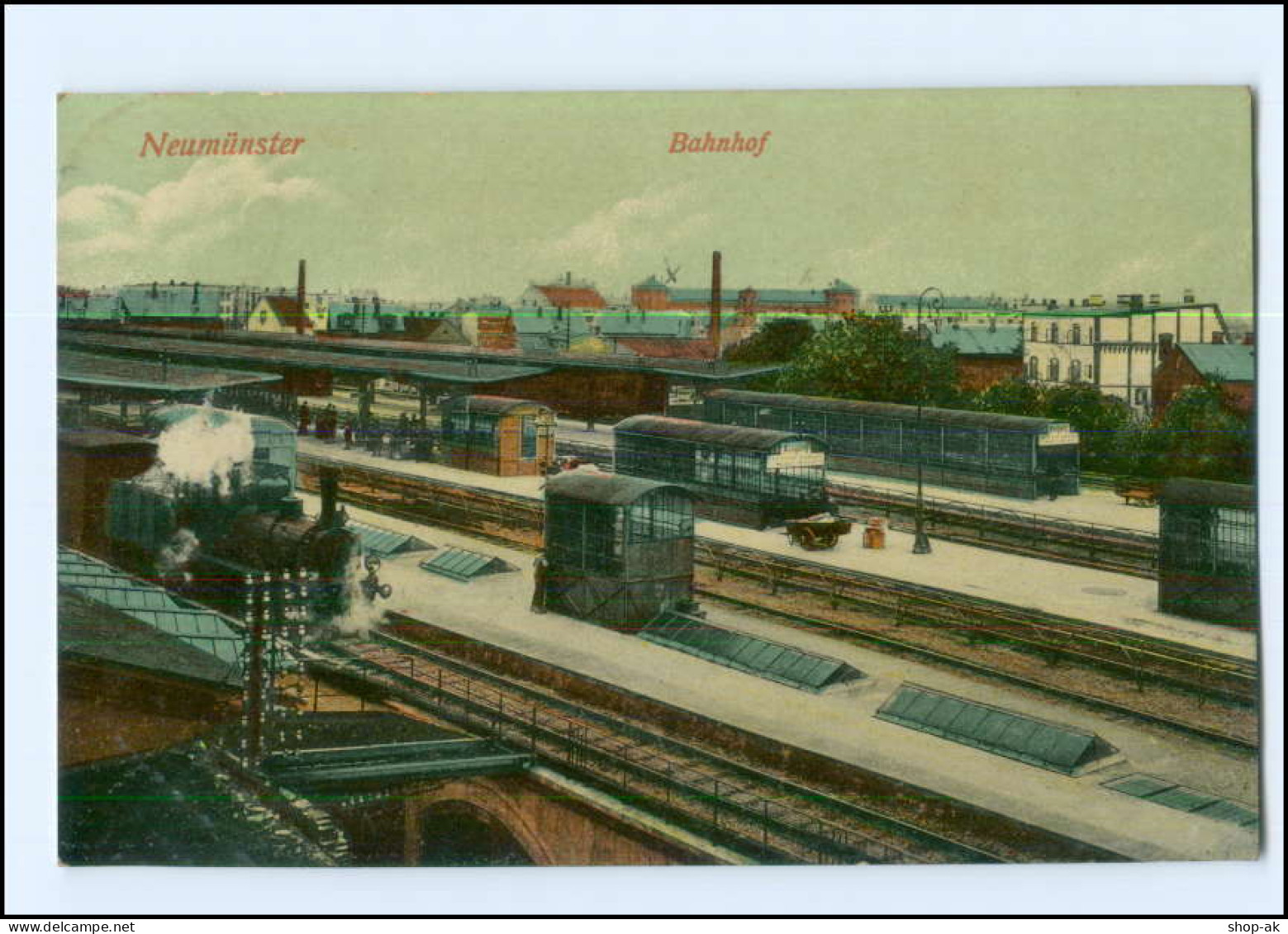 U8387/ Neumünster Bahnhof Eisenbahn AK 1909 - Neumünster