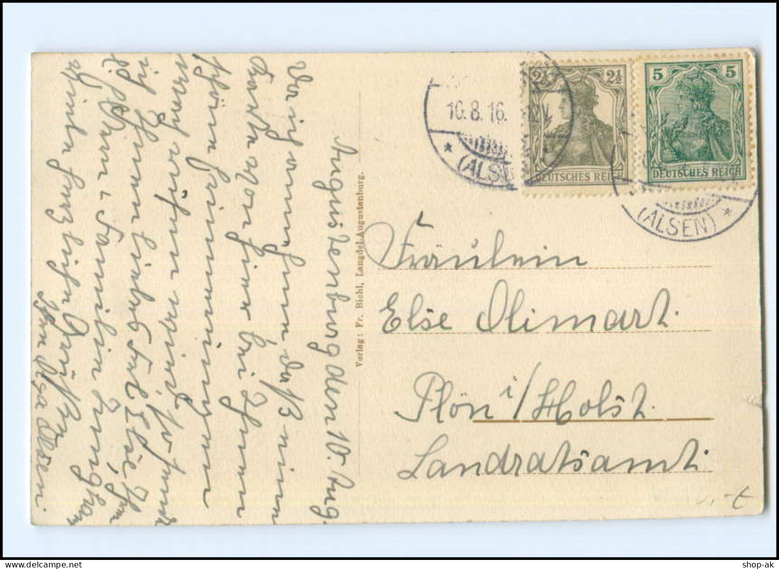 Y13621/ Augustenburg Nordschleswig  AK 1916 - Nordschleswig