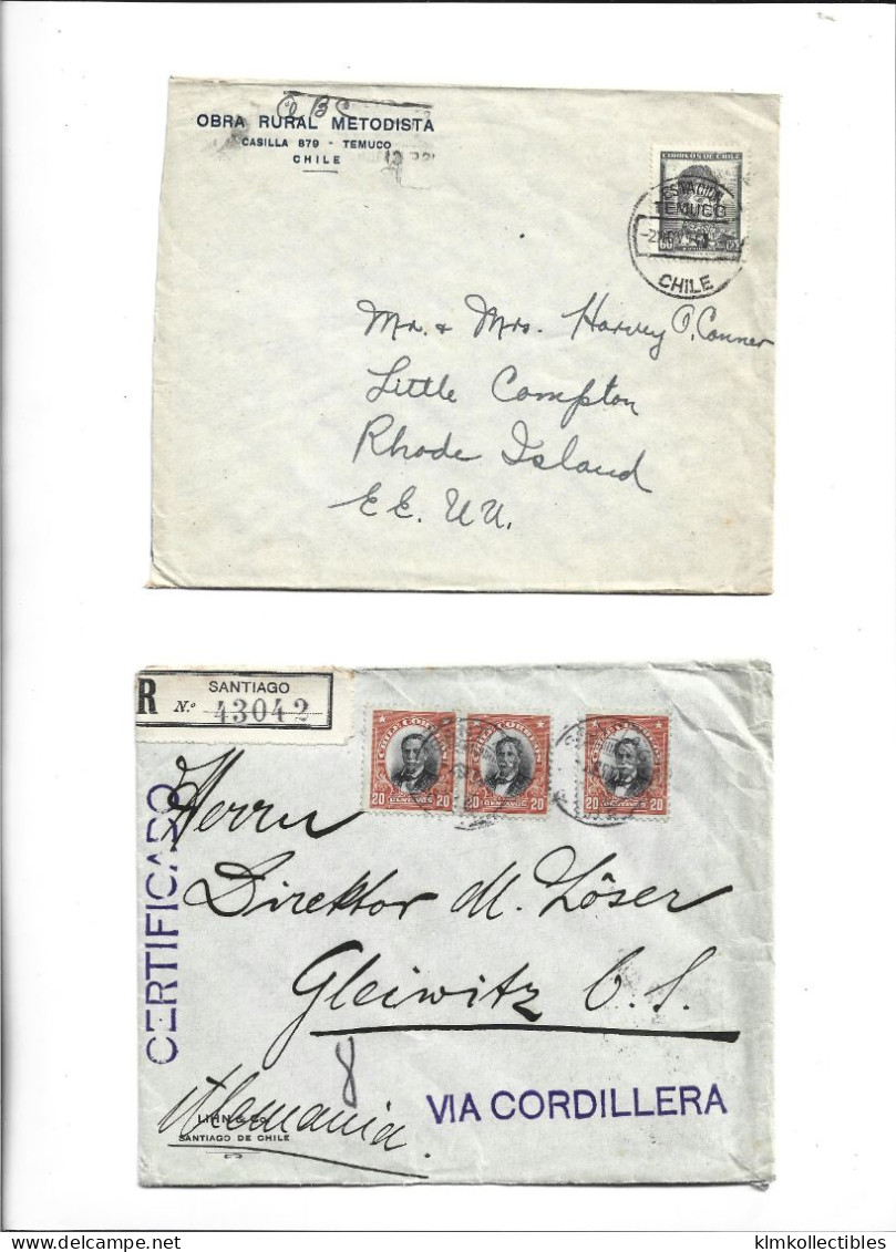 CHILE - POSTAL HISTORY LOT - AIRMAIL - Chile